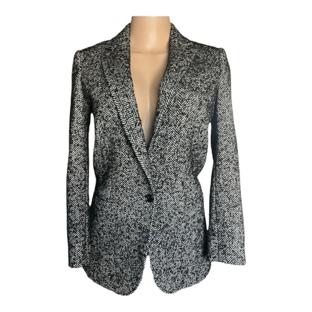 Rebecca Minkoff Women's Black and White Herringbone Blazer
